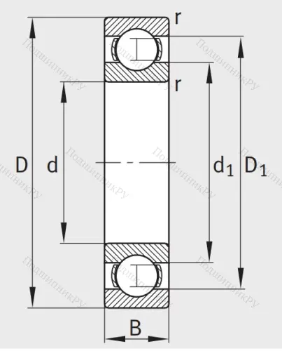 Шариковый однорядный подшипник 16024 в Набережных Челнах