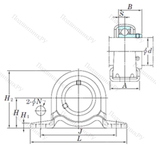 Подшипниковый узел шариковый радиальный SBPP 206-20 от производителя  KOYO