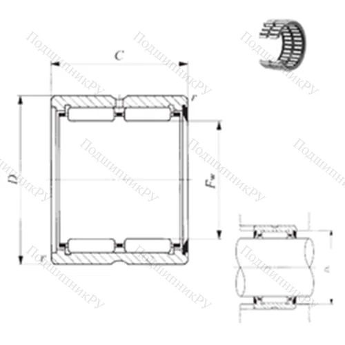 Подшипник игольчатый радиальный RNA 6911U