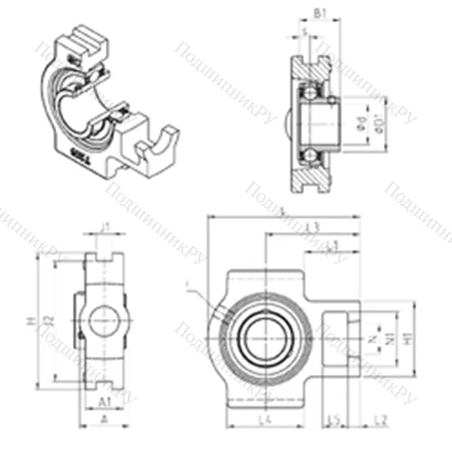 Подшипниковый узел шариковый радиальный UST 205