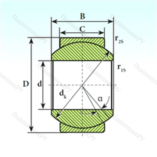 Подшипник скольжения сферический GE 25 SP от производителя  ISB