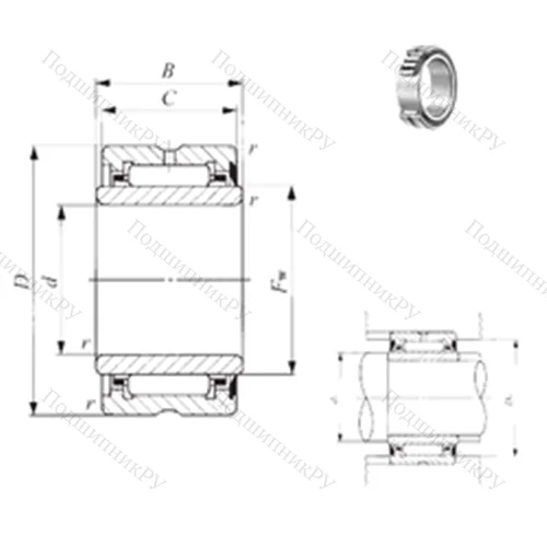 Подшипник игольчатый радиальный NA 4926U