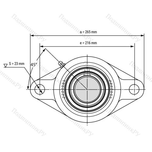 Подшипниковый узел SSUCFL 214 - Вал: 70 мм от производителя  LPZ