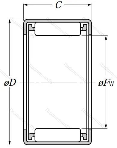 Игольчатый подшипник HK 2012 C от производителя  NTN