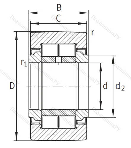 Игольчатый подшипник NUTR 4090 A от производителя  INA