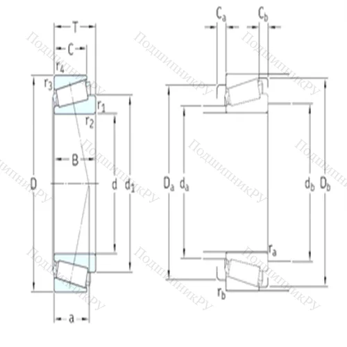 Подшипник роликовый радиально-упорный T 2DD 065/Q