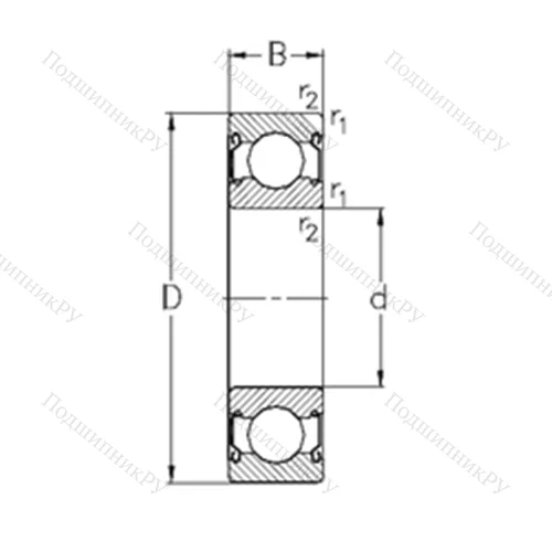 Подшипник шариковый радиальный 6222-2Z