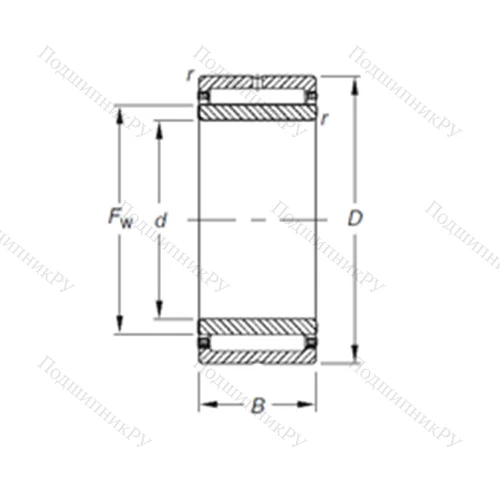 Подшипник игольчатый радиальный NKJS 50