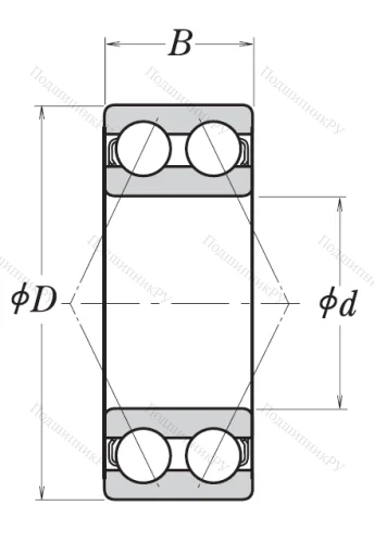 Двухрядный шариковый подшипник 3204 B 2RSRTNG от производителя  NSK
