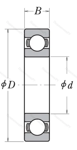 Однорядный шариковый подшипник 6206 CM от производителя  NSK