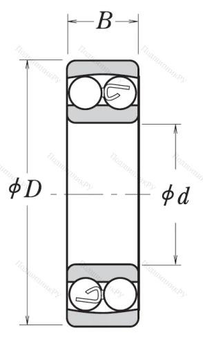 Двухрядный шариковый подшипник 1306 от производителя  NSK