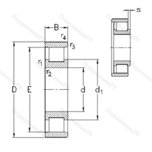 Подшипник роликовый радиальный N 221-E-M 6