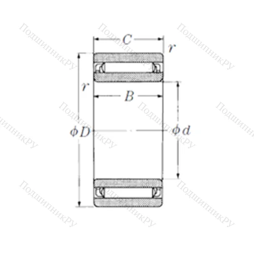 Подшипник игольчатый радиальный NAF 355017