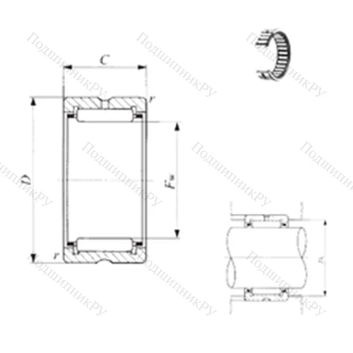 Подшипник игольчатый радиальный TAF 71412