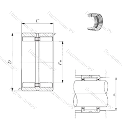 Подшипник игольчатый радиальный GTR 10012550