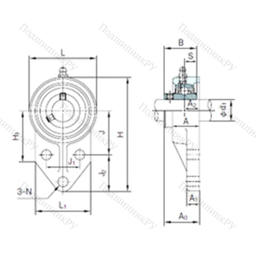 Подшипниковый узел шариковый радиальный UCFK 202