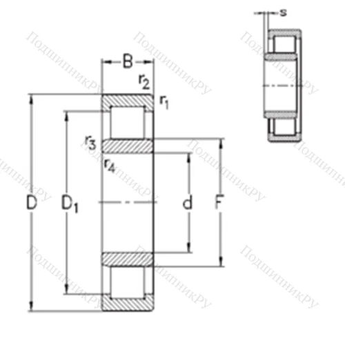 Подшипник роликовый радиальный NU 352-E-MA 6