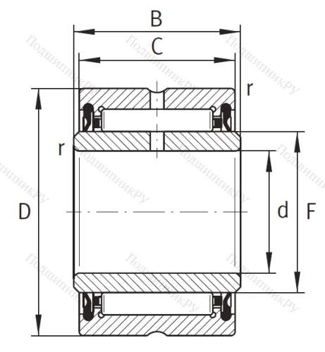 Игольчатый подшипник NA 4903 2RSR XL от производителя  INA