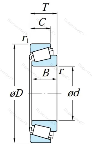 Конический роликовый подшипник HC 32908 JR-1LFT 4J19H97K7W от производителя  KOYO