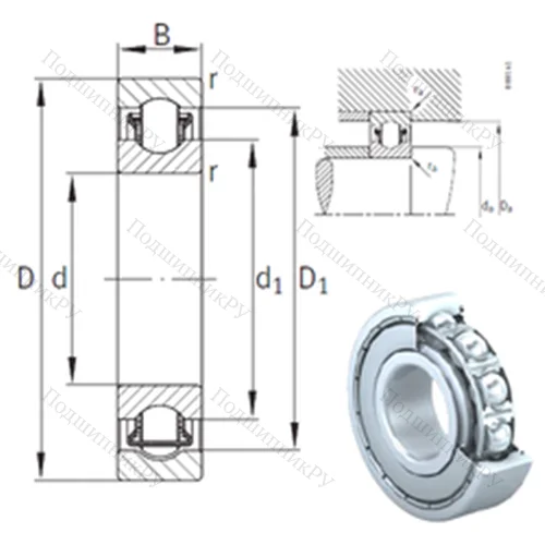Подшипник с шариковыми роликами (ball roller) радиальный BXRE 009-2Z