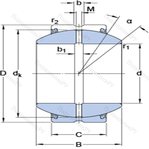 Радиальные сферические подшипники скольжения с контактными поверхностями сталь/сталь, требующие техобслуживания GEH 25 ES-2RS от производителя  SKF