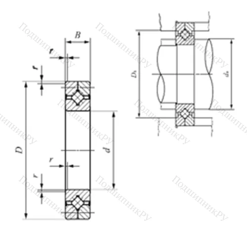 Подшипник роликовый упорно-радиальный с четырехточечным контактом CRB 20025 UU