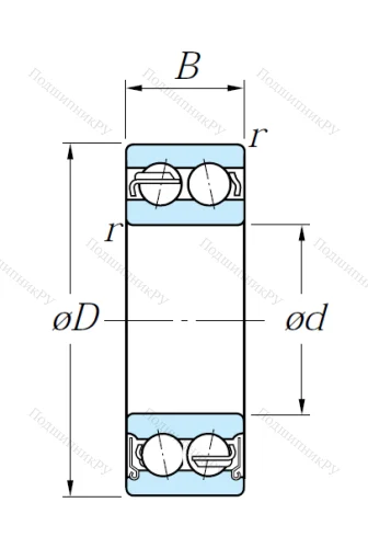 Двухрядный шариковый подшипник 5205 ZZ от производителя  KOYO