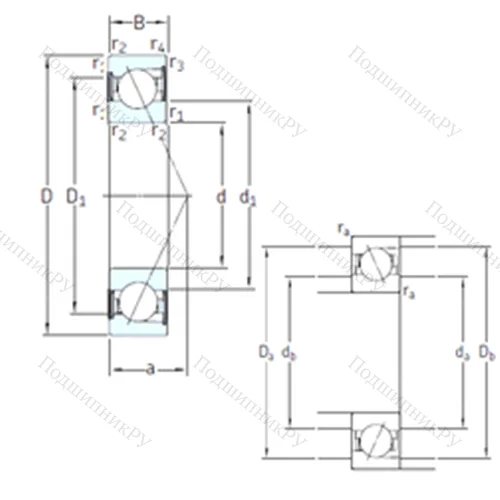 Подшипник шариковый радиально-упорный SS 7212 CD/HCP 4A от производителя  SKF