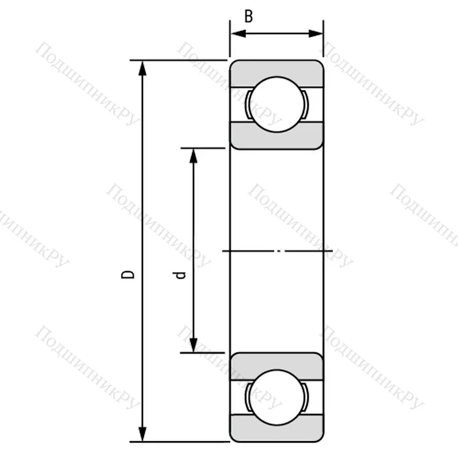 Модификация подшипника 6-208Ю2 размер 40x80x18 от производителя  ГПЗ-1