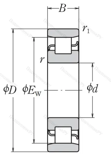 Роликовый цилиндрический подшипник N 306 W C 3 от производителя  NSK