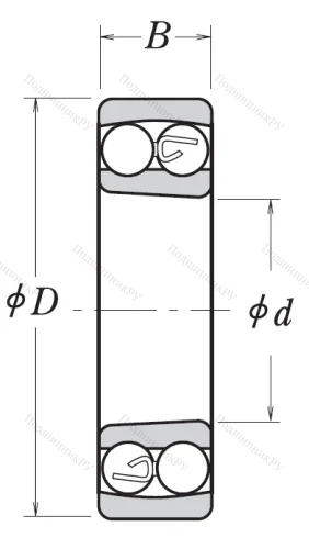 Двухрядный шариковый подшипник 1309 K TNG C 3 от производителя  NSK