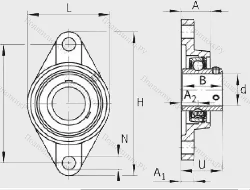 Подшипниковый узел UCFL 205 J 7 в Набережных Челнах