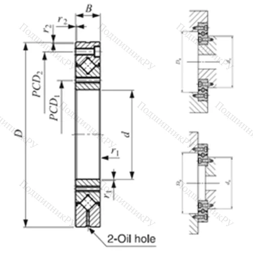 Подшипник роликовый упорно-радиальный с четырехточечным контактом CRBF 2512 AT UU