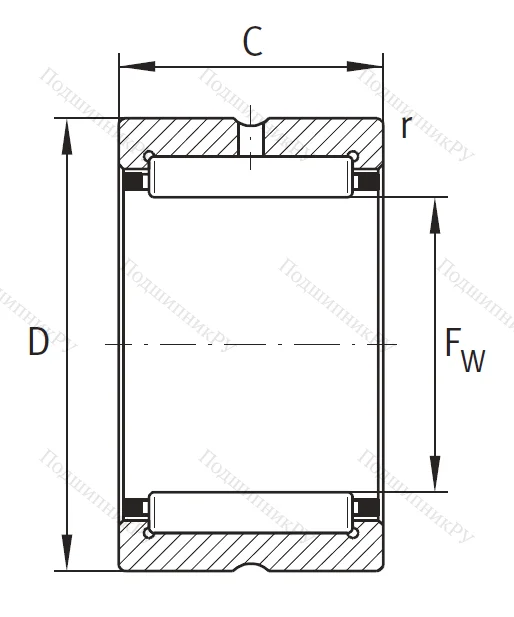 Игольчатый подшипник NK 70/35 XL