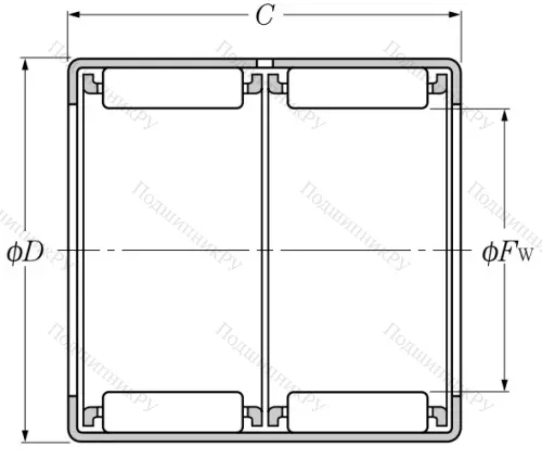 Игольчатый подшипник HK 2030 ZWD от производителя  NTN
