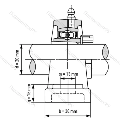 Подшипниковый узел UKP 205+H 2305 - Вал: 20 мм