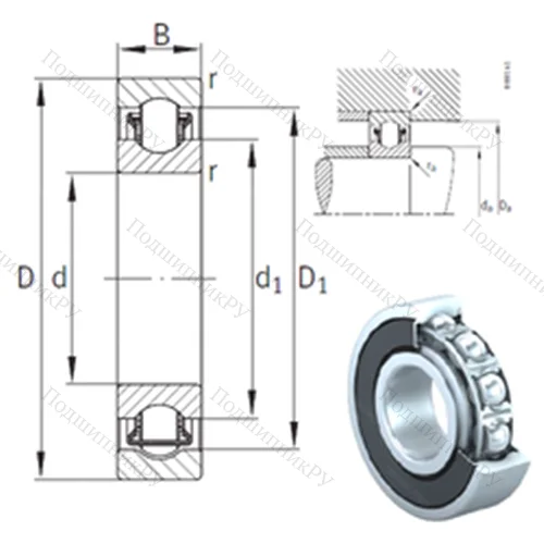 Подшипник с шариковыми роликами (ball roller) радиальный BXRE 201-2RSR