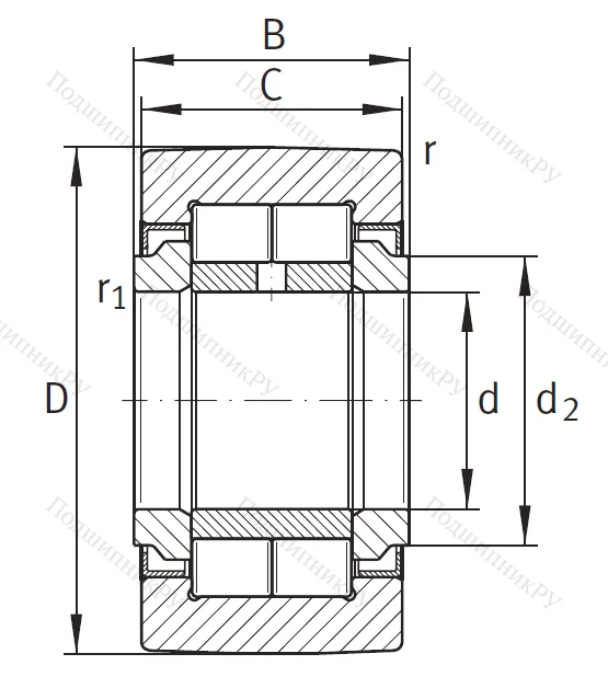 Игольчатый подшипник NUTR 35 A