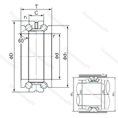 Подшипник шариковый упорно-радиальный 207TAD 20