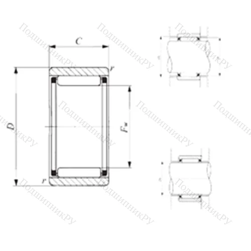 Подшипник игольчатый радиальный RNAF 102012