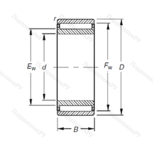 Подшипник игольчатый радиальный NAO 45X 62X 20
