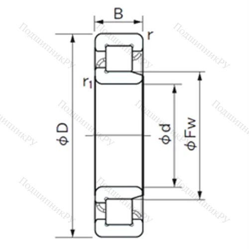 Подшипник роликовый радиальный NJ 1022