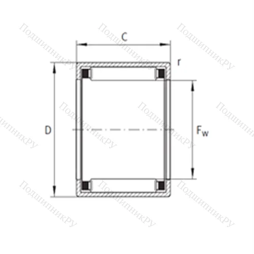 Подшипник игольчатый радиальный SCE 107–1/2