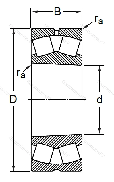 Сферический роликовый подшипник с конической посадкой на вал 113622 АМНК (22322 ACKMW 33)