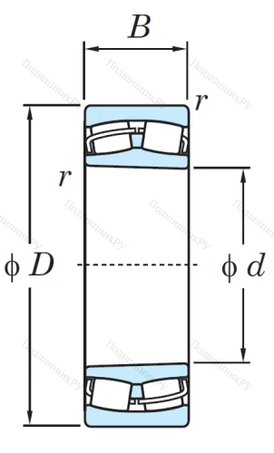 Сферический роликовый подшипник с конической посадкой на вал 22216 RZKW 33 от производителя  KOYO