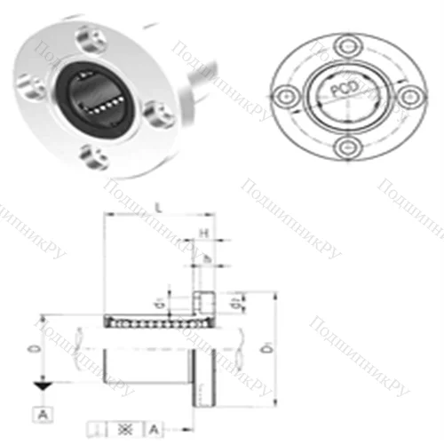 Подшипник шариковый линейный LMEF 60UU
