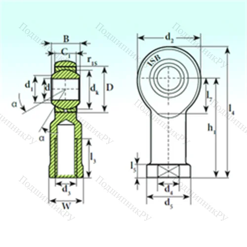Подшипник скольжения сферический TSF 25 C от производителя  ISB