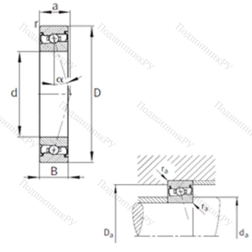 Подшипник шариковый радиально-упорный HCS 7010-C-T-P 4S