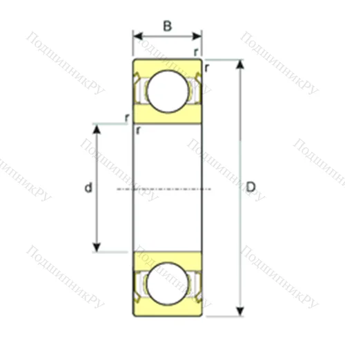 Подшипник шариковый радиальный SS 61809-ZZ