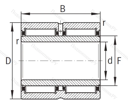 Игольчатый подшипник NA 6909 ZW XL от производителя  INA